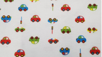 Flannel Cars fabric Flannel Cars fabric - Nice children's flannel fabric with colorful car drawings and traffic lights on white background.